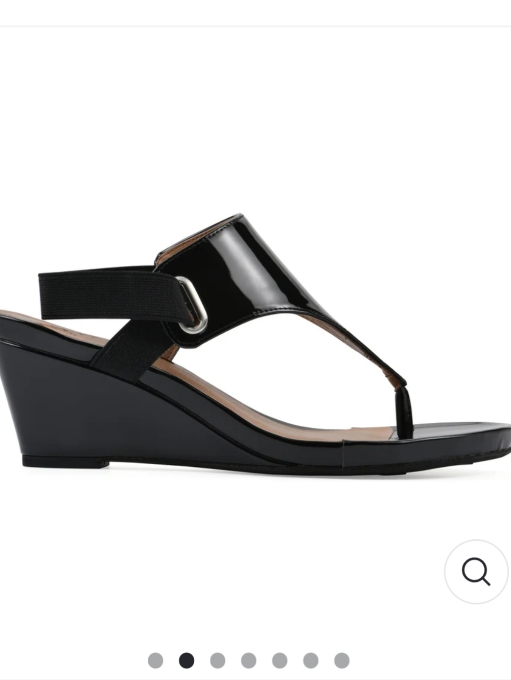 WHITE MOUNTAIN NEW IN BOX BLACK WEDGE SANDAL SZ 8